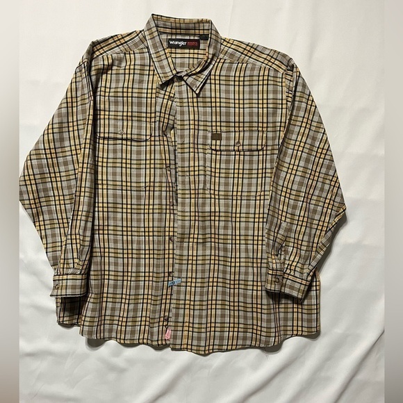 WRANGLER RIGGS WORKWEAR BIG MAN LONG SLEEVE FOREMAN PLAID WORK SHIRT 4X - Picture 5 of 12